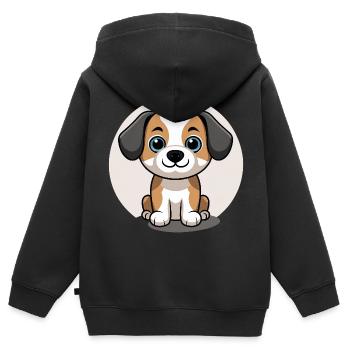 Paw Adventure – Loving Dog for Kids - Kids Premium Organic Zip-up Hoodie - black - Back - AI Model Kid Male (0cm)