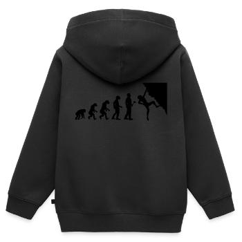Evolutionary theory Climbing - Kids Premium Organic Zip-up Hoodie - black - Back - AI Model Kid Male (0cm)