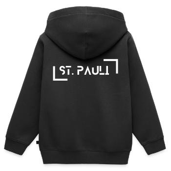 St. Pauli Spirit - Kinder Premium Organic Zip Hoodie - Schwarz - Hinten - AI Model Kid Male (0cm)