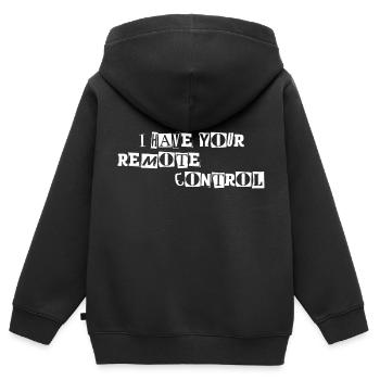 Remote Control TV Night Ransom Note - Kinder Premium Organic Zip Hoodie - Schwarz - Hinten - AI Model Kid Male (0cm)