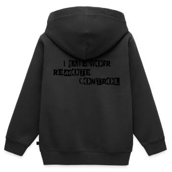 Remote Control TV Night Ransom Note - Kids Premium Organic Zip-up Hoodie - black - Back - AI Model Kid Male (0cm)