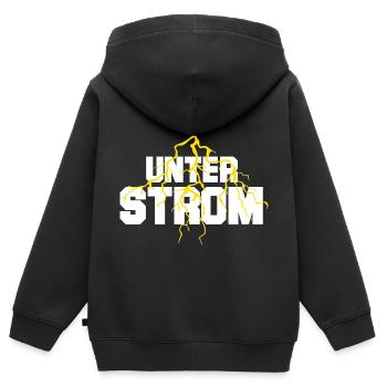 Unter Strom - Kinder Premium Organic Zip Hoodie - Schwarz - Hinten - AI Model Kid Male (0cm)
