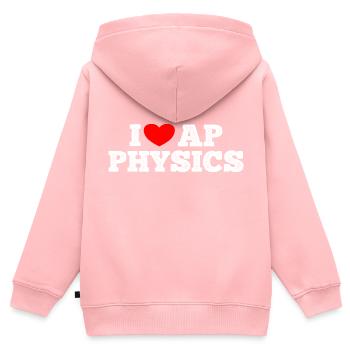 AP Physique Drôle Lycée AP Class Survivor - Sweat Premium à capuche zippé enfant bio - rose - Dos - AI Model Kid Female (0cm)