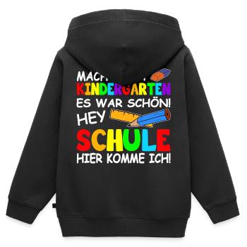 SCHULKIND 2022 - EINSCHULUNG - ERSTER SCHULTAG - Kinder Premium Organic Zip Hoodie - Schwarz - Hinten - AI Model Kid Male (0cm)