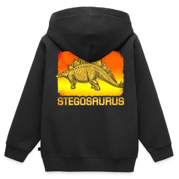 Stegosaurus - Kids Premium Organic Zip-up Hoodie - black - Back - AI Model Kid Male (0cm)