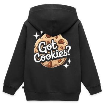 Cookies Cookie Keks Kekse Schokolade - Kinder Premium Organic Zip Hoodie - Schwarz - Hinten - AI Model Kid Male (0cm)