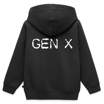 Gen X FAFO Génération X - Sweat Premium à capuche zippé enfant bio - noir - Dos - AI Model Kid Male (0cm)