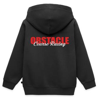 Équipement de course d’obstacles - Sweat Premium à capuche zippé enfant bio - noir - Dos - AI Model Kid Male (0cm)