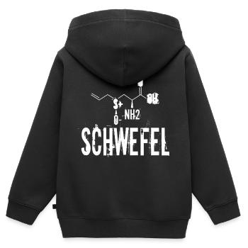 Paar Partnerlook Schwefel - Kinder Premium Organic Zip Hoodie - Schwarz - Hinten - AI Model Kid Male (0cm)