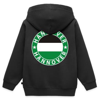 Hanovre - Sweat Premium à capuche zippé enfant bio - noir - Dos - AI Model Kid Male (0cm)