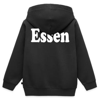 manger - Sweat Premium à capuche zippé enfant bio - noir - Dos - AI Model Kid Male (0cm)