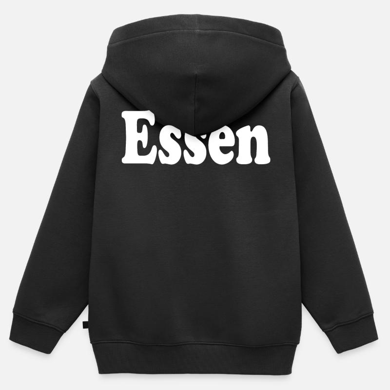 manger - Sweat Premium à capuche zippé enfant bio - noir