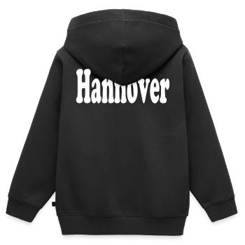 Hannover - Kinder Premium Organic Zip Hoodie - Schwarz - Hinten - AI Model Kid Male (0cm)