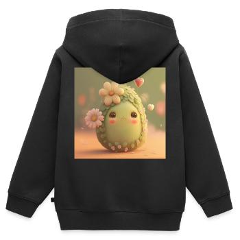 Avocat - Sweat Premium à capuche zippé enfant bio - noir - Dos - AI Model Kid Male (0cm)