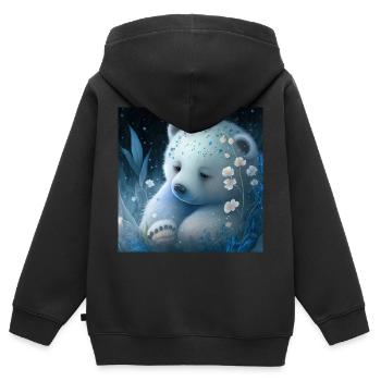 Polar bear - Kids Premium Organic Zip-up Hoodie - black - Back - AI Model Kid Male (0cm)
