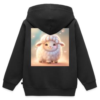 sheep sheep - Kinder Premium Organic Zip Hoodie - Schwarz - Hinten - AI Model Kid Male (0cm)