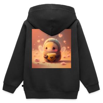 Mon bébé - Sweat Premium à capuche zippé enfant bio - noir - Dos - AI Model Kid Male (0cm)