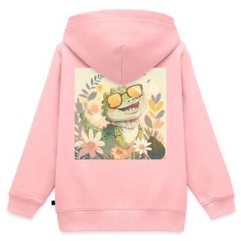 baby crocodile - Kinder Premium Organic Zip Hoodie - Rosa - Hinten - AI Model Kid Female (0cm)