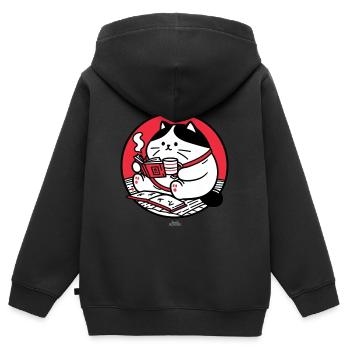 Chat-Reader - Kinder Premium Organic Zip Hoodie - Schwarz - Hinten - AI Model Kid Male (0cm)