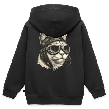 Chaviator - Kinder Premium Organic Zip Hoodie - Schwarz - Hinten - AI Model Kid Male (0cm)