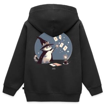 Chartomancer - Kinder Premium Organic Zip Hoodie - Schwarz - Hinten - AI Model Kid Male (0cm)