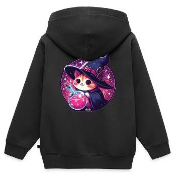 Zaubertrank Katze 2 - Kinder Premium Organic Zip Hoodie - Schwarz - Hinten - AI Model Kid Male (0cm)