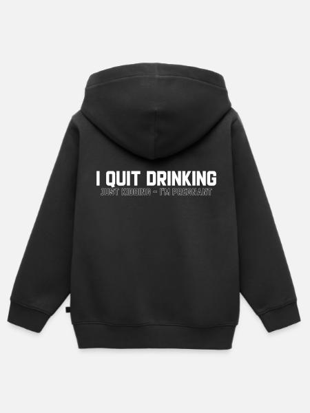 Pregnant Baby Announcement - Hoodie Premium med dragkedja barn ekologisk - svart