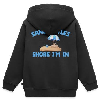 Enfants Kit Château De Sable Équipement De Château De Sable Ensemble Jouets - Sweat Premium à capuche zippé enfant bio - noir - Dos - AI Model Kid Male (0cm)