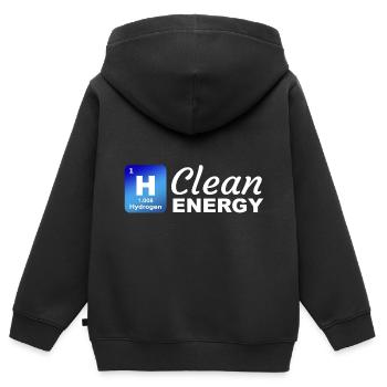 Wasserstoff - Sauberer Energie - Kinder Premium Organic Zip Hoodie - Schwarz - Hinten - AI Model Kid Male (0cm)