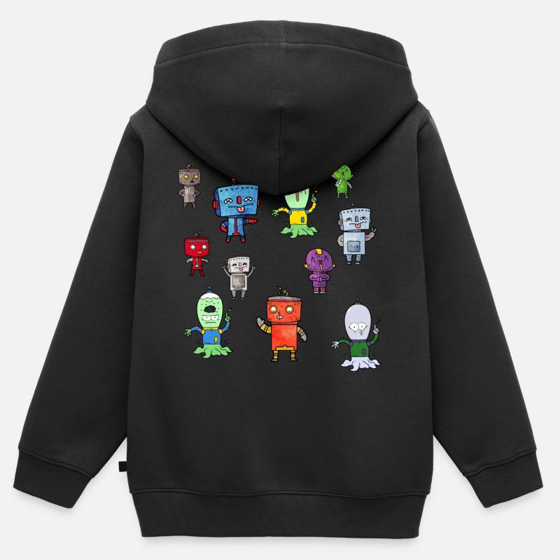 Rentrée des classes - Sweat Premium à capuche zippé enfant bio - noir