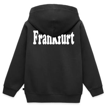 Francfort - Sweat Premium à capuche zippé enfant bio - noir - Dos - AI Model Kid Male (0cm)