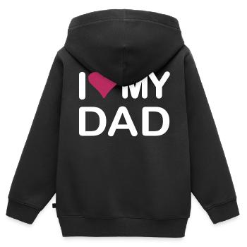 I love my Dad - Kinder Premium Organic Zip Hoodie - Schwarz - Hinten - AI Model Kid Male (0cm)