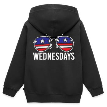 Drapeau américain Vintage Biden gratuit le mercredi - Sweat Premium à capuche zippé enfant bio - noir - Dos - AI Model Kid Male (0cm)