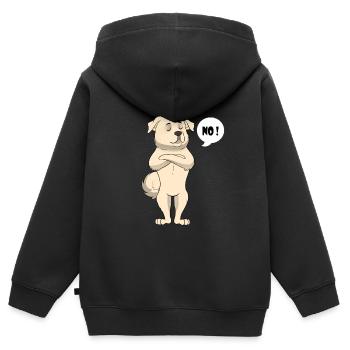 Golden Retriever Lustig - Golden Retriever - Kinder Premium Organic Zip Hoodie - Schwarz - Hinten - AI Model Kid Male (0cm)