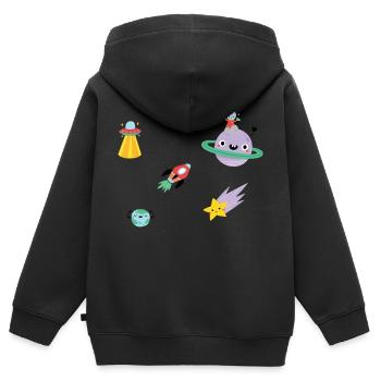 Space - Kinder Premium Organic Zip Hoodie - Schwarz - Hinten - AI Model Kid Male (0cm)