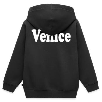 Venise - Sweat Premium à capuche zippé enfant bio - noir - Dos - AI Model Kid Male (0cm)