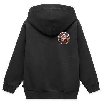 Weihnachtsmann Logo rund - Kinder Premium Organic Zip Hoodie - Schwarz - Hinten - AI Model Kid Male (0cm)