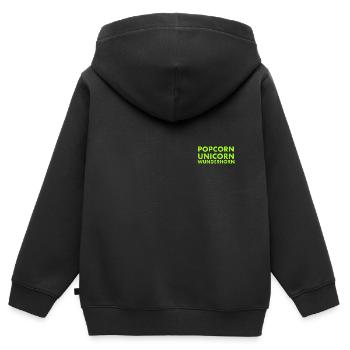 Popcorn Unicorn Wunderhorn - Kinder Premium Organic Zip Hoodie - Schwarz - Hinten - AI Model Kid Male (0cm)