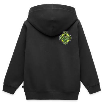 Croix celte - Sweat Premium à capuche zippé enfant bio - noir - Dos - AI Model Kid Male (0cm)