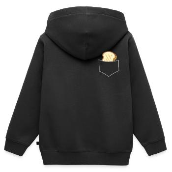 Sandwich - In Brusttasche / Hemdtasche - Kinder Premium Organic Zip Hoodie - Schwarz - Hinten - AI Model Kid Male (0cm)