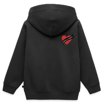 Brautjungfer rotes Herz und Band - Kinder Premium Organic Zip Hoodie - Schwarz - Hinten - AI Model Kid Male (0cm)