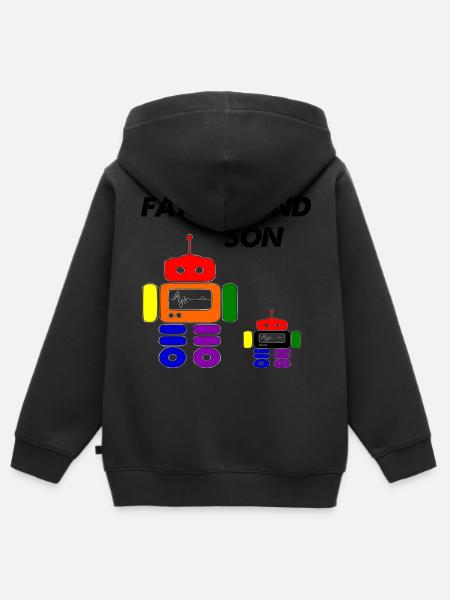 Vater und Sohn - Kinder Premium Organic Zip Hoodie - Schwarz