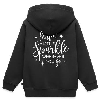 Laisse un peu d’éclat partout où tu vas - Sweat Premium à capuche zippé enfant bio - noir - Dos - AI Model Kid Male (0cm)