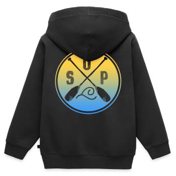 Stand Up Paddle - Kinder Premium Organic Zip Hoodie - Schwarz - Hinten - AI Model Kid Male (0cm)