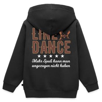Linedance Spaß - Kinder Premium Organic Zip Hoodie - Schwarz - Hinten - AI Model Kid Male (0cm)