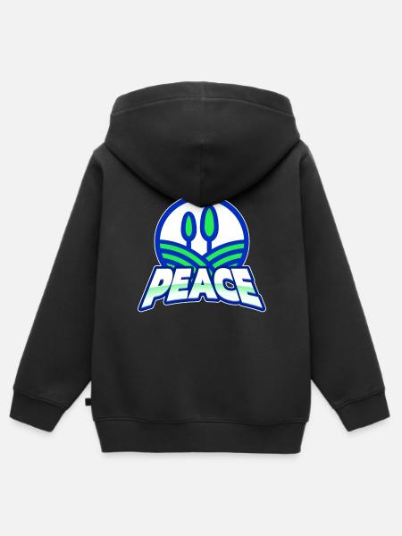 Frieden 1 - Kinder Premium Organic Zip Hoodie - Schwarz
