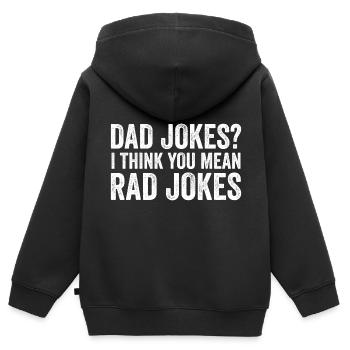 Papa Witze Ich denke du meinst Rad Witze Vintage - Kinder Premium Organic Zip Hoodie - Schwarz - Hinten - AI Model Kid Male (0cm)