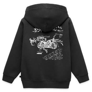 Cafe Racer - Kinder Premium Organic Zip Hoodie - Schwarz - Hinten - AI Model Kid Male (0cm)