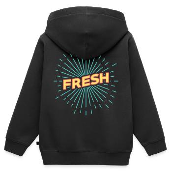 Frais - Sweat Premium à capuche zippé enfant bio - noir - Dos - AI Model Kid Male (0cm)