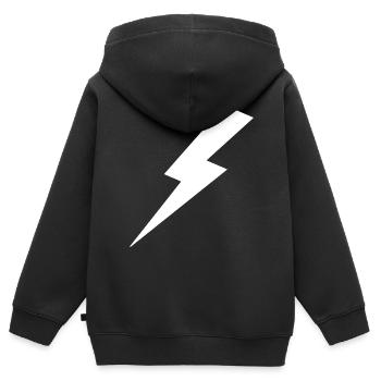 Lightning Bolt - Kids Premium Organic Zip-up Hoodie - black - Back - AI Model Kid Male (0cm)